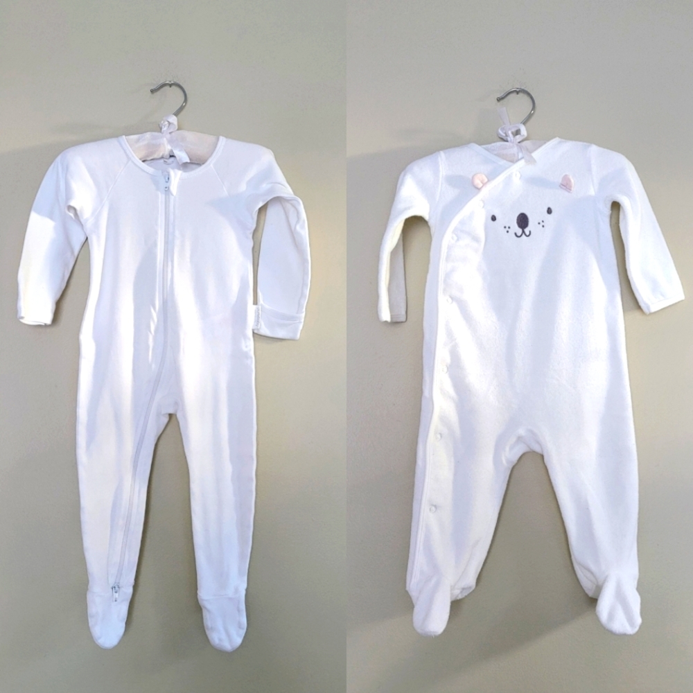 A bundle of 2 beautiful rompers, size 6-12 and 9 months